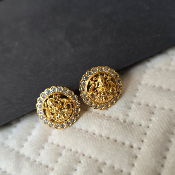 White Matte Finish Laxmi Studs