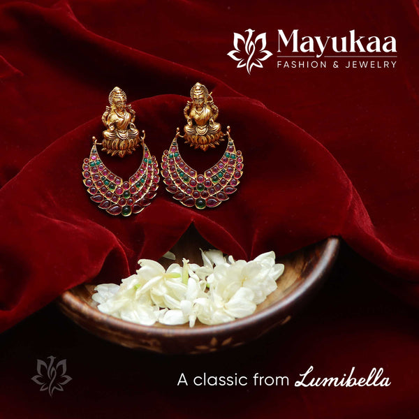 chandbali temple earrings