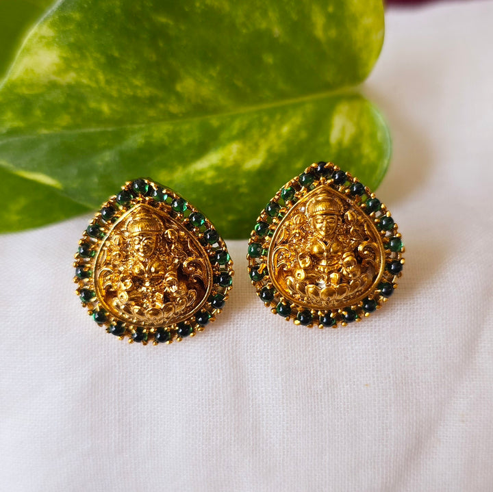 green AD Lakshmi Studs