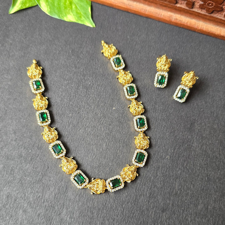 green Lakshmi AD Neckset