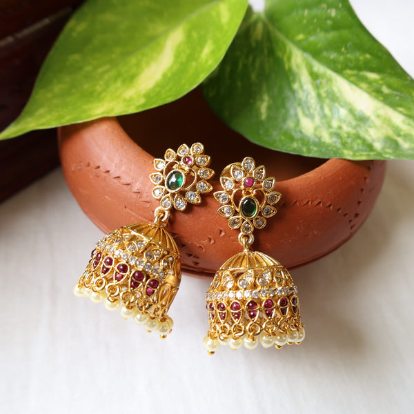 Gold Plated Jhumka Earrings