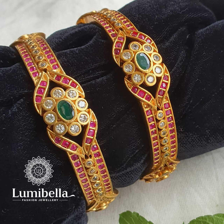 Matte Gold Kada Bangles 2*6