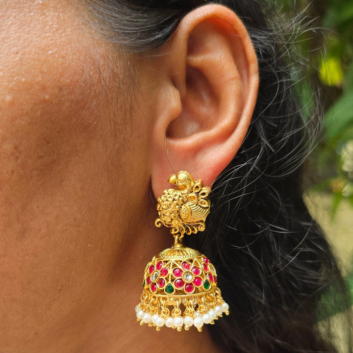 peacock jhumkis