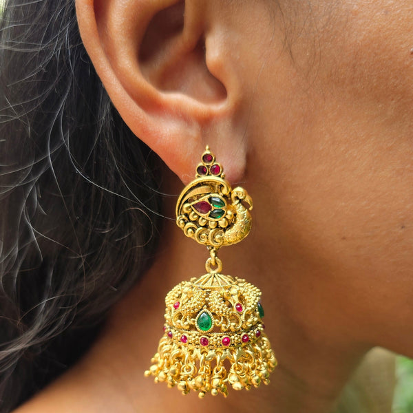 peacock jhumka