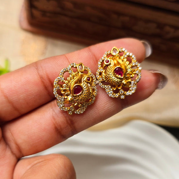 ruby Peacock Studs