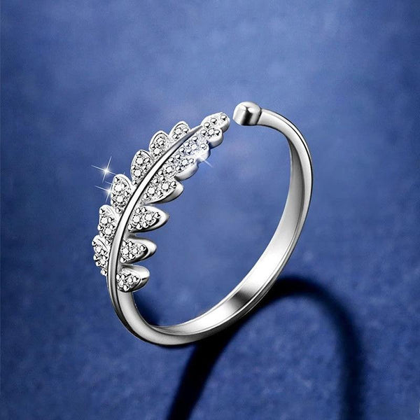 Simple open Leaf Fashion Finger Ring - LumibellaFashion