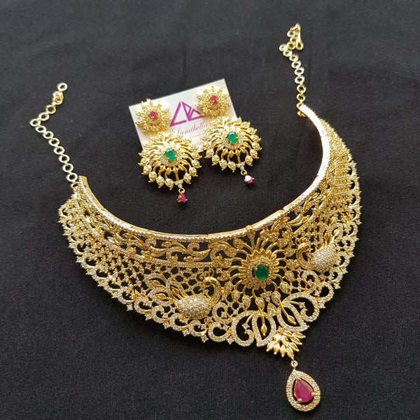 Peacock and Floral style bridal choker set