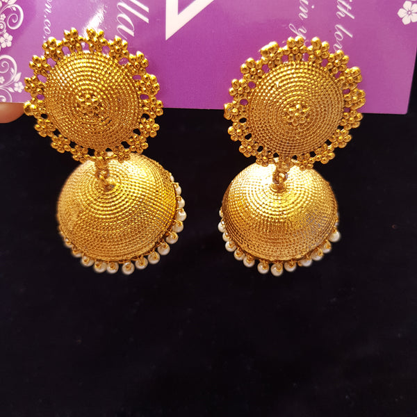 Golden Tone Jumki Style Earrings