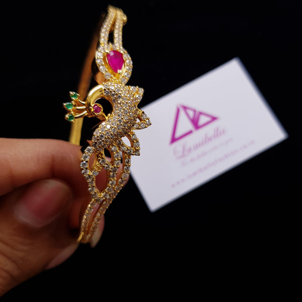 Peacock Style American Diamond Studded Bracelet