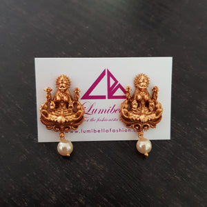Matte Style Temple Stud with pearls - LumibellaFashion