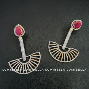 Pendulum Style American Diamond Earrings - LumibellaFashion
