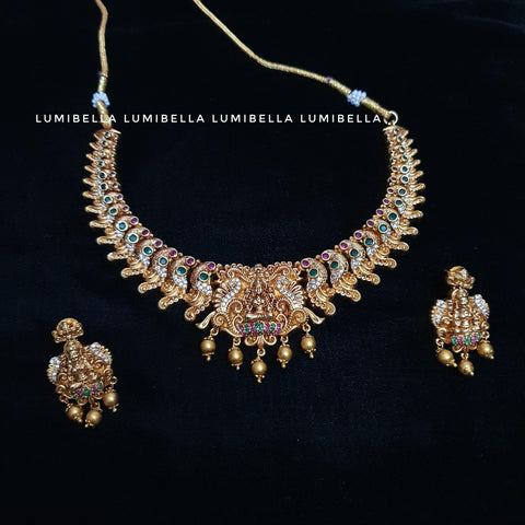 1 Gram Gold Polish Lakshmi Necklace - LumibellaFashion