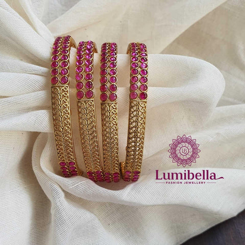 Simple Ruby Bangles Combo