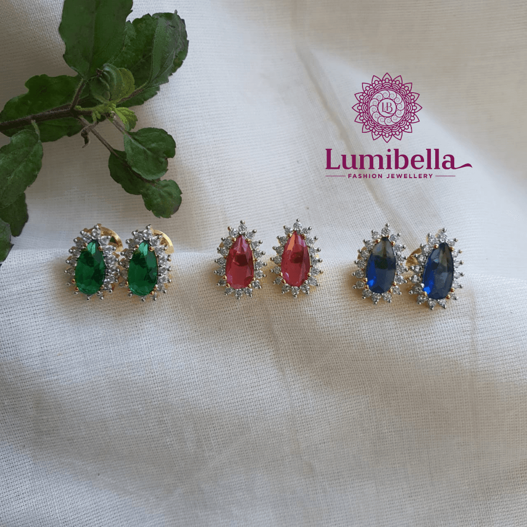 Gold Stud Dailywear Earrings - LumibellaFashion