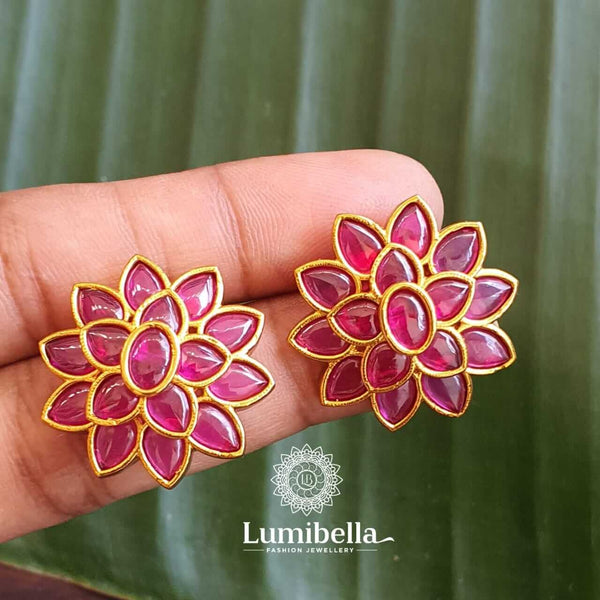 Floral AD Gold Studs