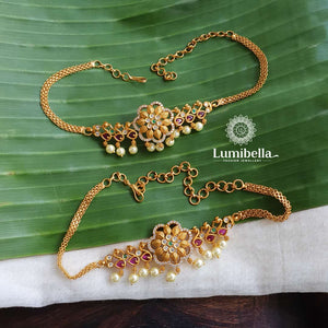 Floral Bajubandh With Pearls