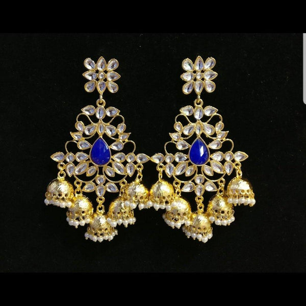 Designer Style Dangler Earrings With semi precious Stones - LumibellaFashion