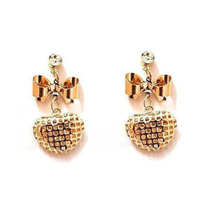 Lumibella Heart Shaped Golden designer Earrings for women - LumibellaFashion