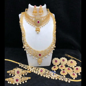 Bridal set with floral patterns and semi-precious stone - LumibellaFashion
