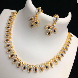 Black & White American Diamond Style Necklace - LumibellaFashion