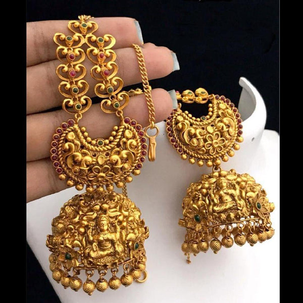 Antique Temple Jhumka Earrings - LumibellaFashion