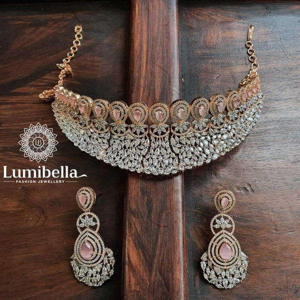 Rose Gold Pastel Stone Choker Necklace - LumibellaFashion