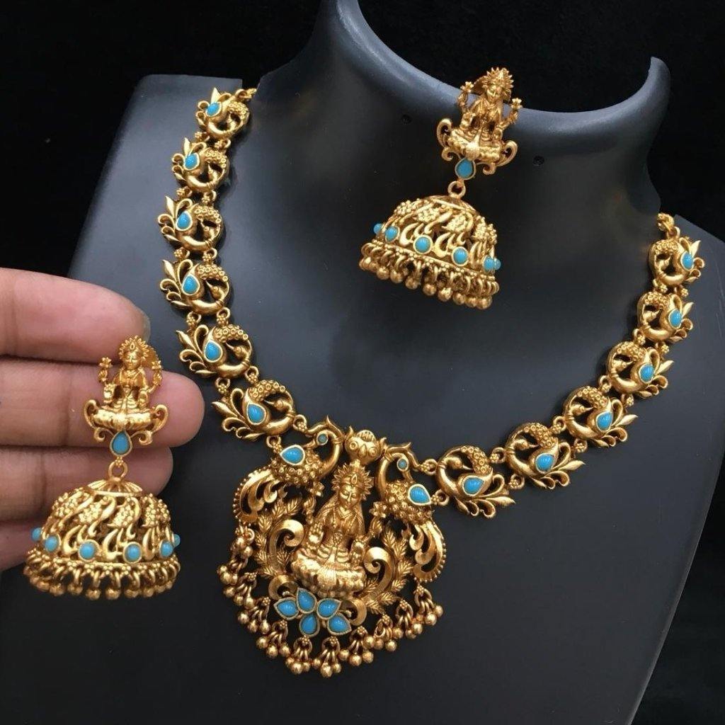 Laxmi Style Matte Temple jewellery - LumibellaFashion