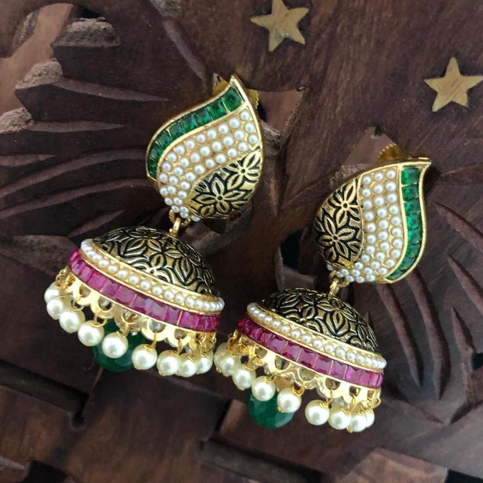 Antique Style Jhumka Jhumki Earring - LumibellaFashion