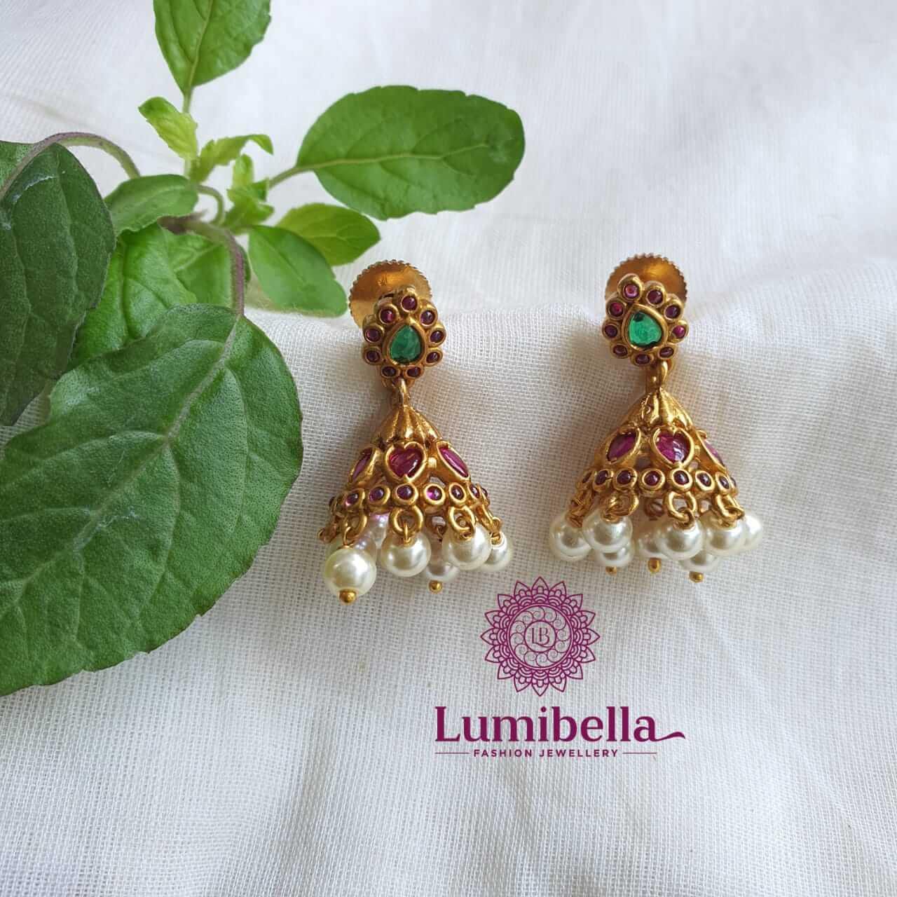 Small Kemp Jhumka Earrings - LumibellaFashion