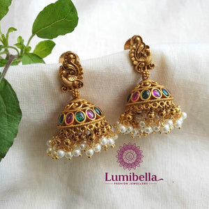 Peacock Earrings Jhumka - LumibellaFashion