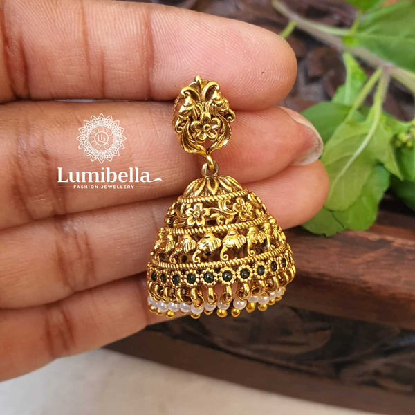 Small Jhumka Earrings Gold