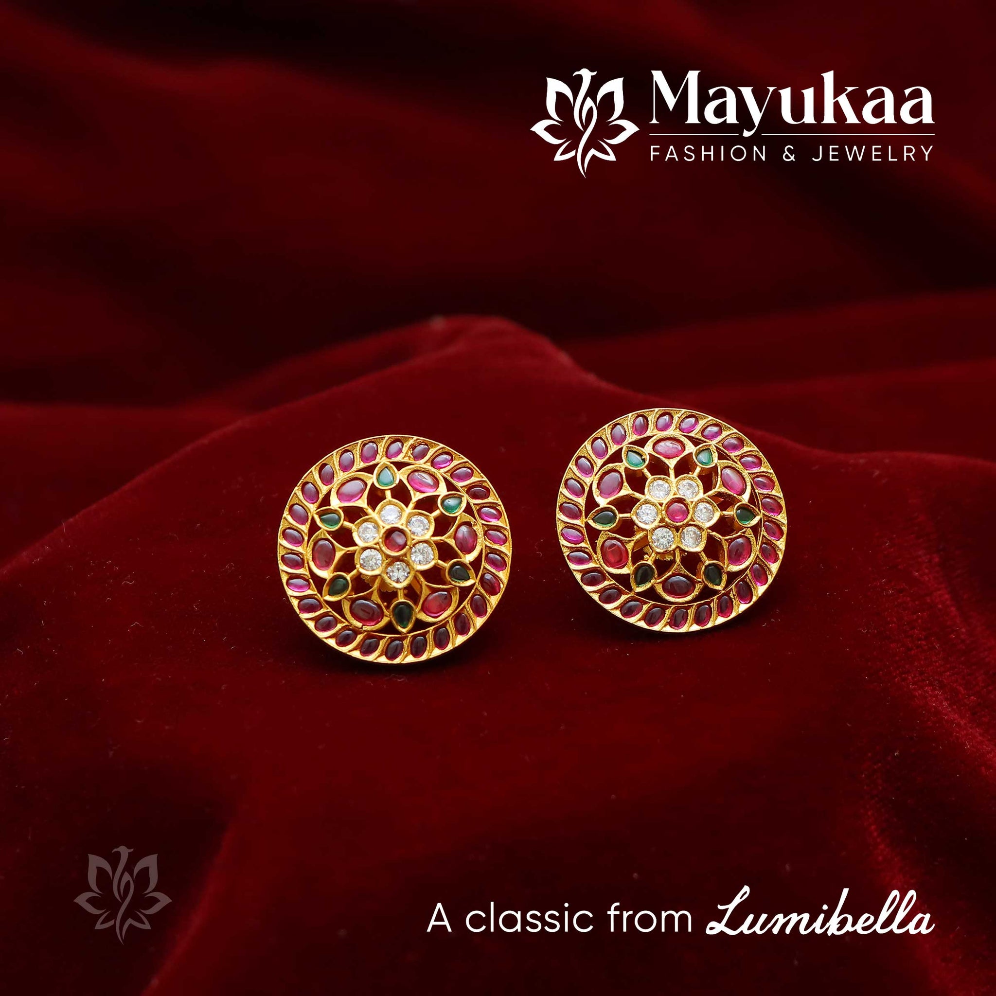 Buy quality 916 Gold Round Shape Earrings VG-E12 in Ahmedabad